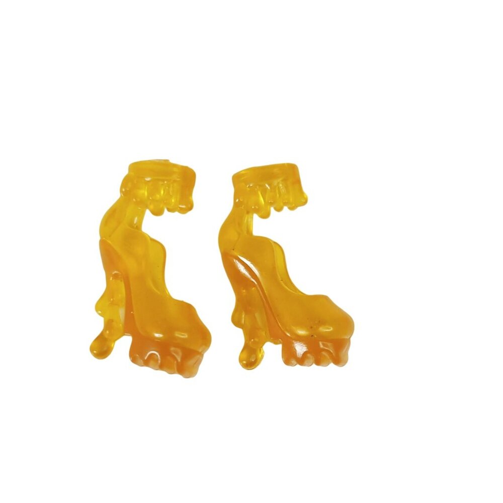 Monster High Doll Clear Orange Blob Heels Ankle Ruffle Shoes